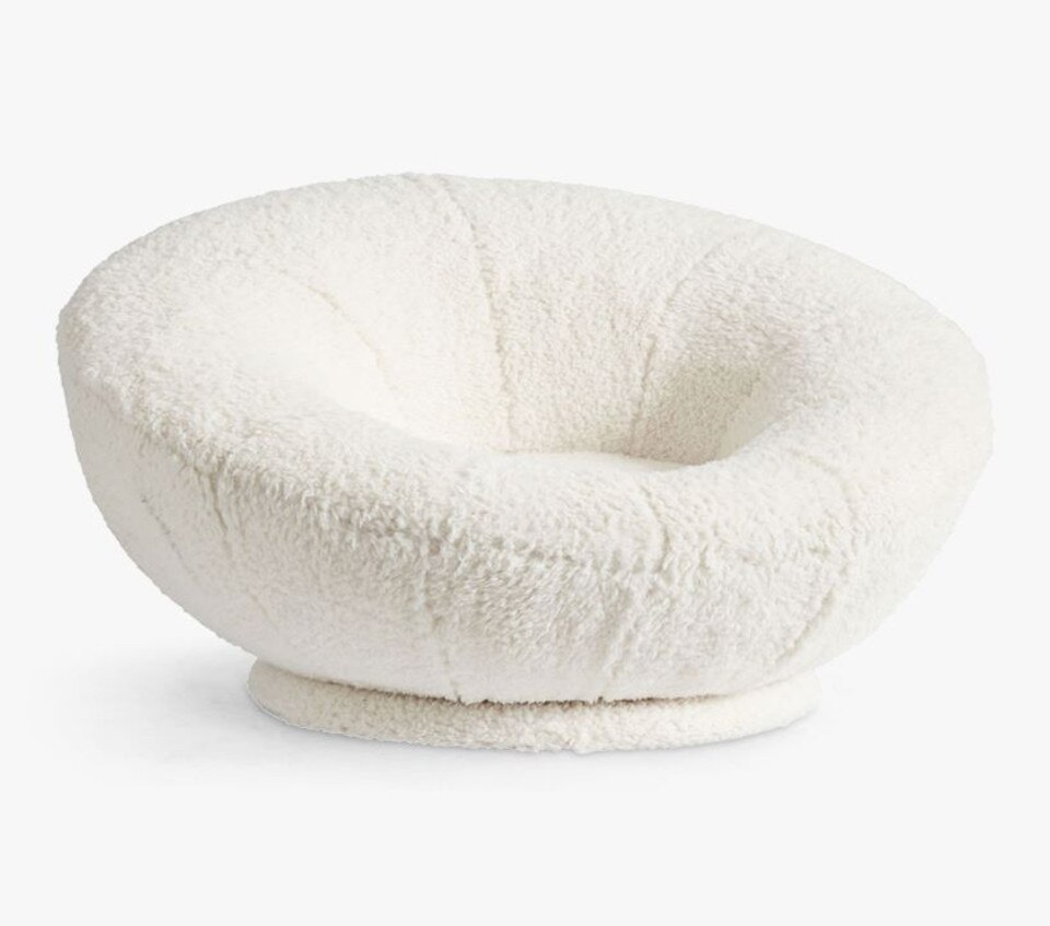 Sherpa Ivory Groovy Swivel Chair Pottery Barn Kids Australia